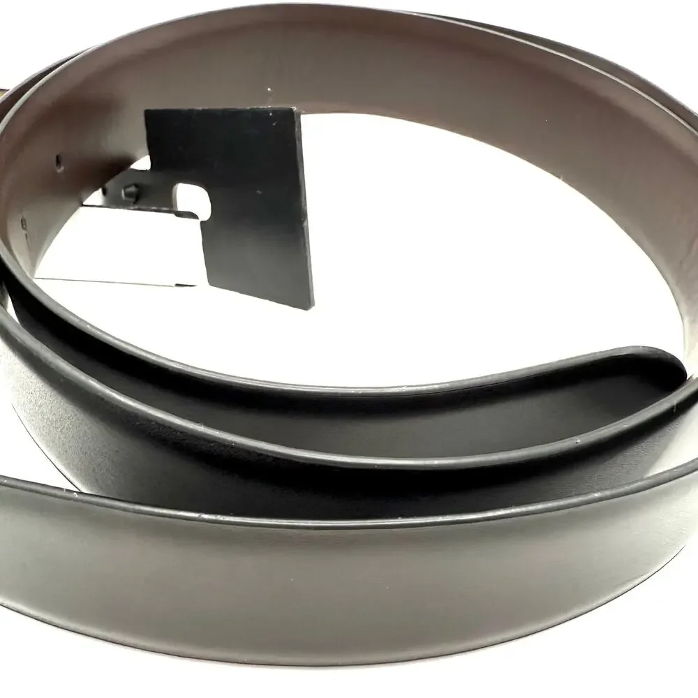 Van Heusen Men's Reversible Black Brown Leather Belt Size 46 Genuine‎ Leather